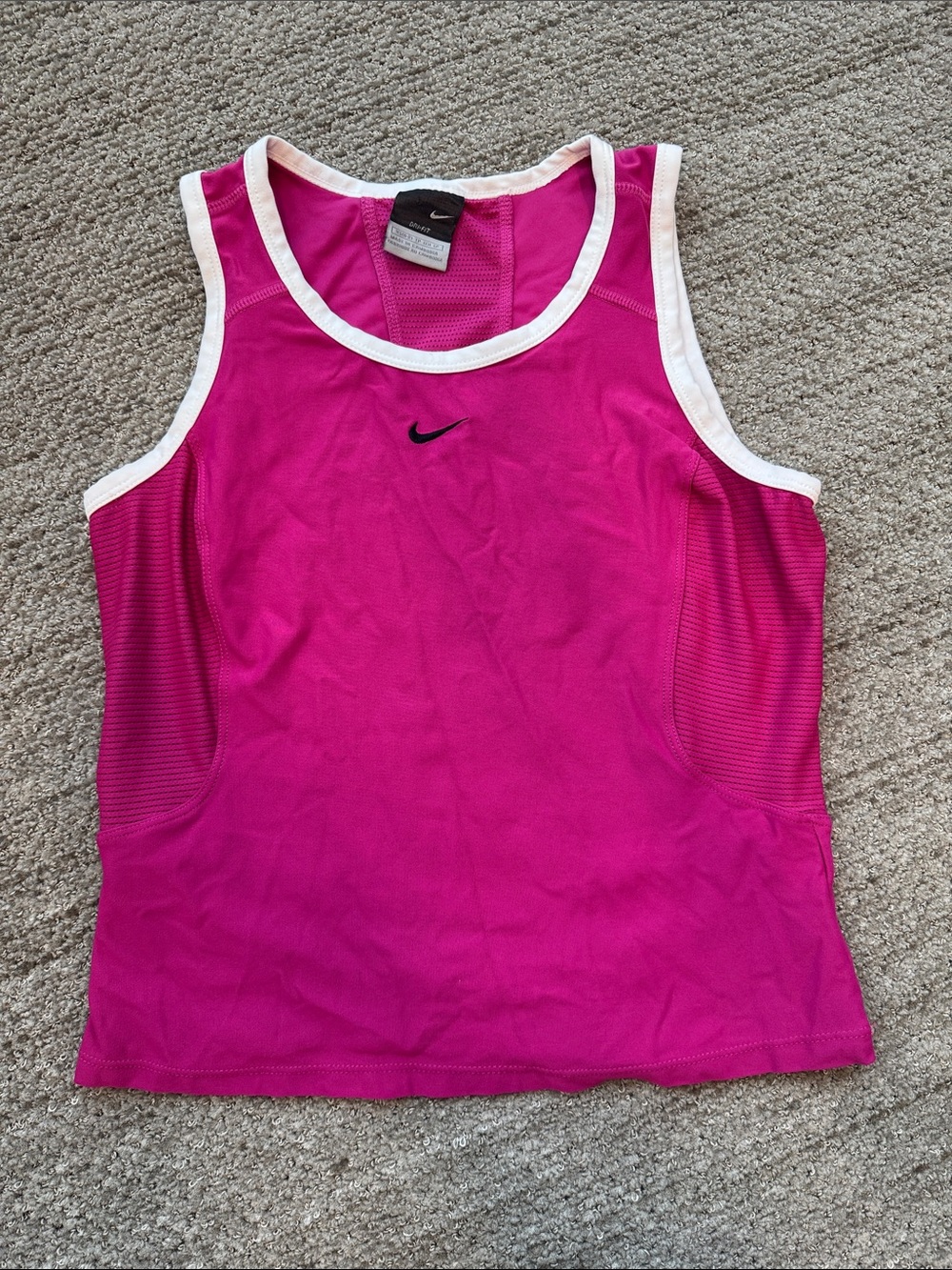 Nike Women’s Hot Pink Tank Top with White Trim - Picture 1 of 6